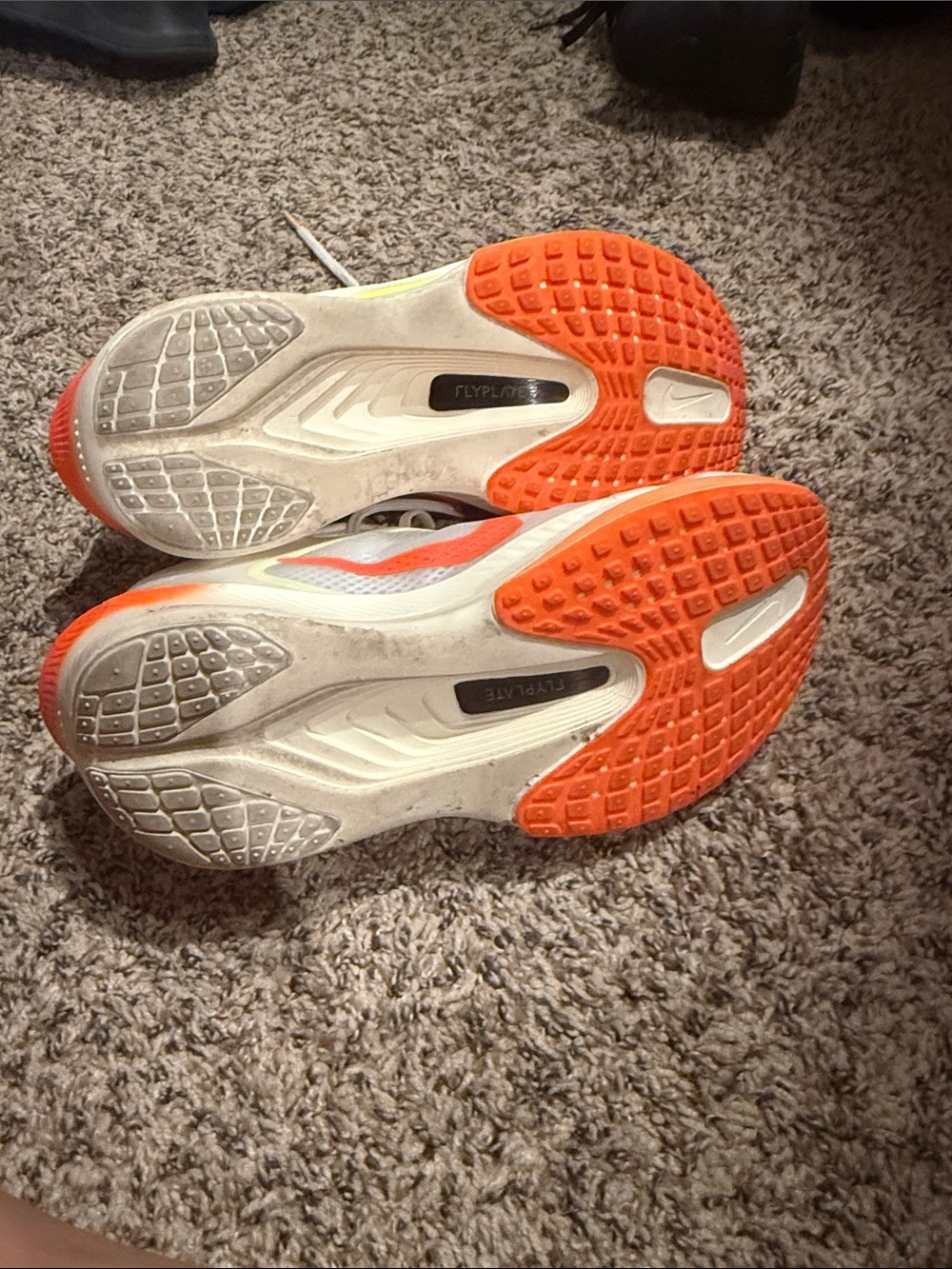 Nike Women's Running Shoes in White and Bright Orange - Picture 3 of 5